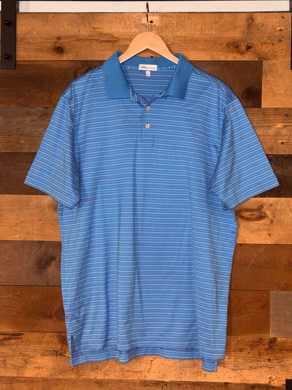 Peter Millar Crown Sport Men's Short Sleeve Striped Golf Polo XL